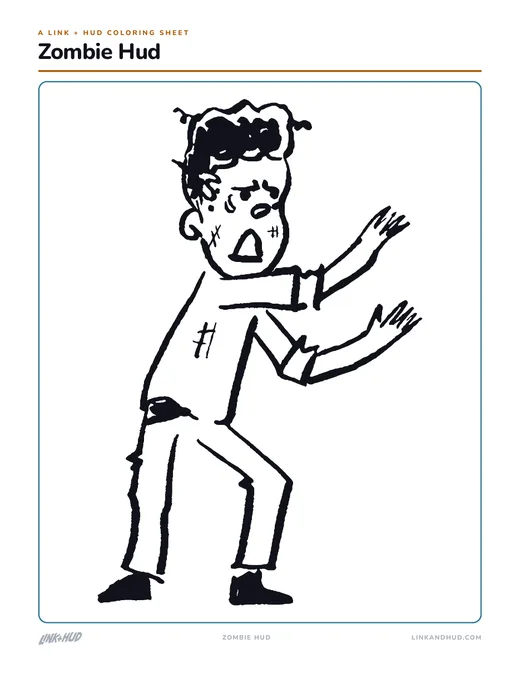 Coloring Sheets, Zombie Hud